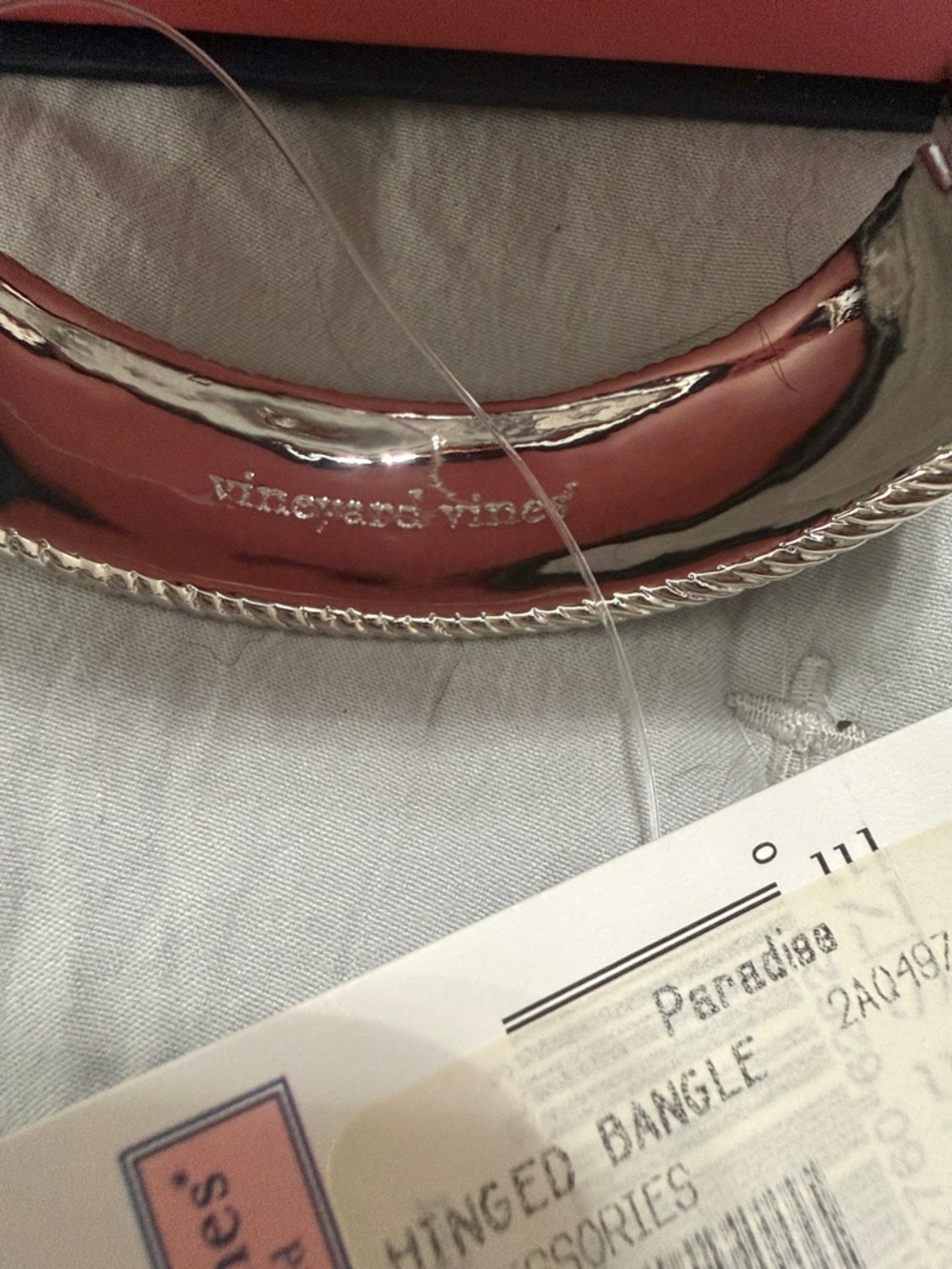 Vineyard Vines Navy Enamel and Silver Rope Bangle Bracelet-new with tags - Picture 3 of 7